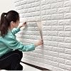UKAB DEKOR Kendinden Yapışkanlı Beyaz Esnek Köpük Tuğla Desen Duvar Paneli 50x50 cm (0,25 m²) Beyaz 50 x 50