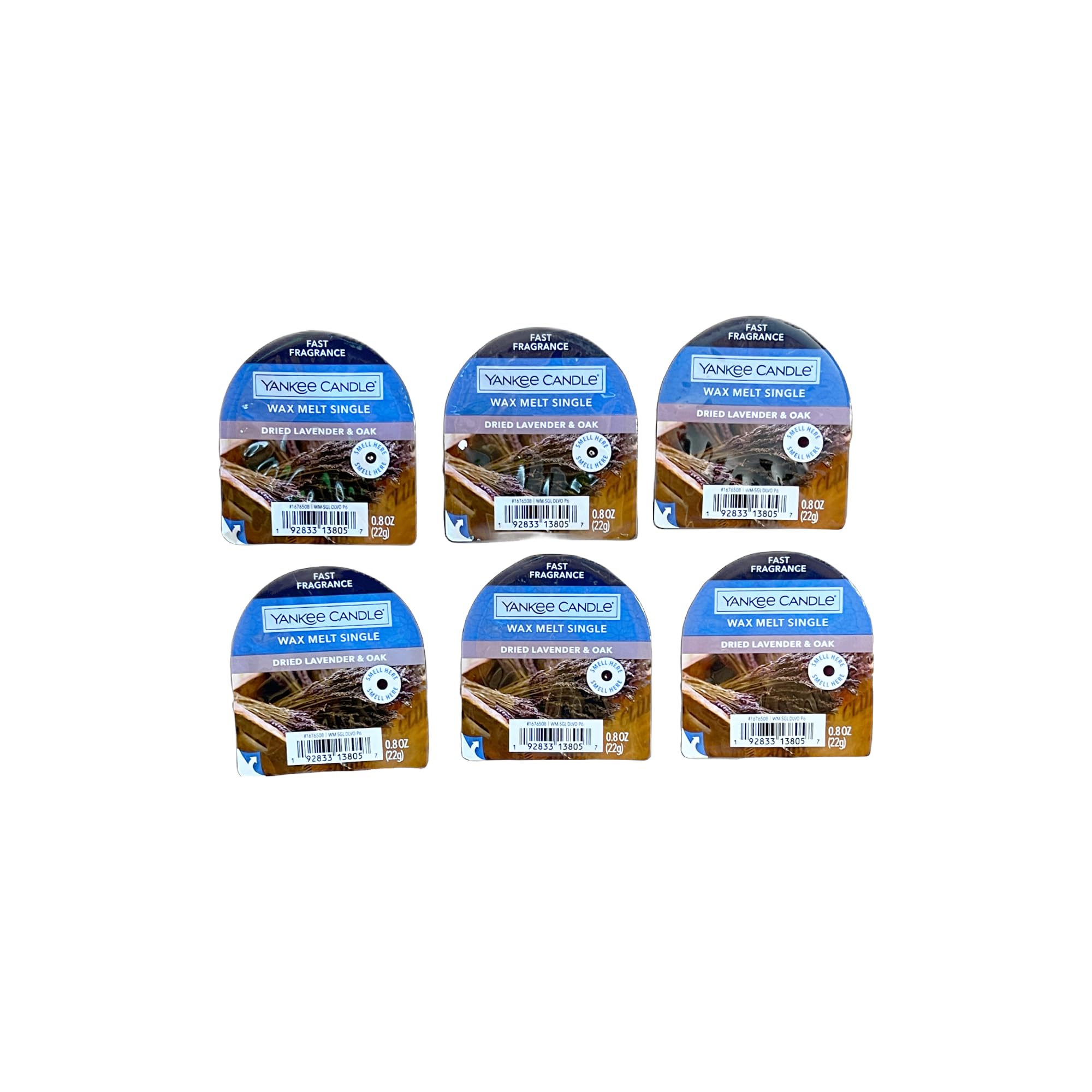 Yankee CandleLot of 6 Dried Lavender & Oak Wax Singles Melts