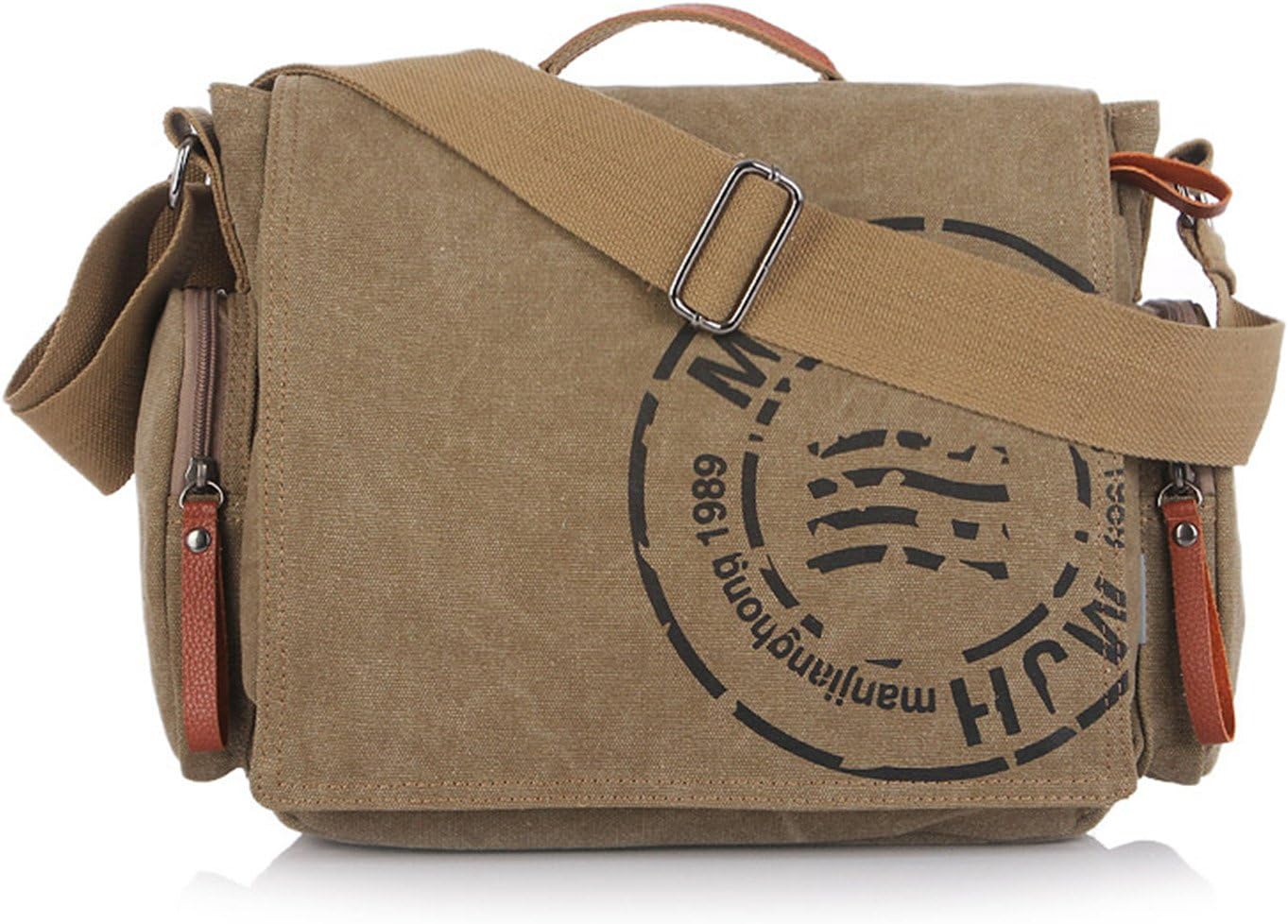 Orlyvrie Vintage Men's Messenger Bags Canvas Shoulder Bag Fashion Men Business Crossbody Bag Printing Travel Handbag 1124