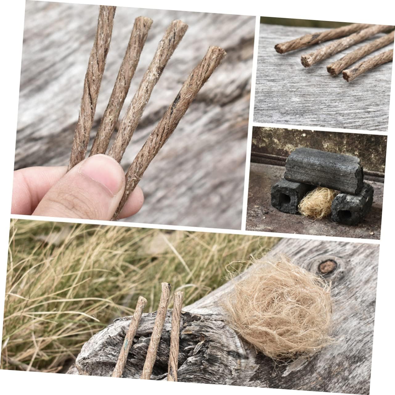 BESPORTBLE 60pcs Fire Starters for Camp Hemp Cord Survival Wick Lighter Easy to Use for Outdoor Survival