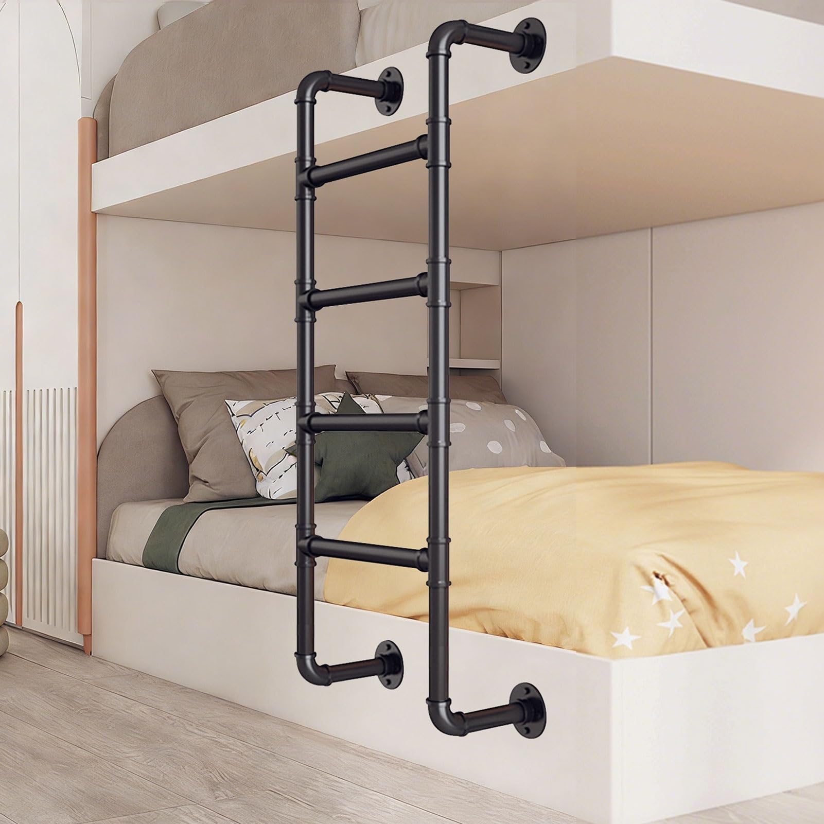 Escalera de metal para pared: ideal para literas y caravanas en espacios reducidos