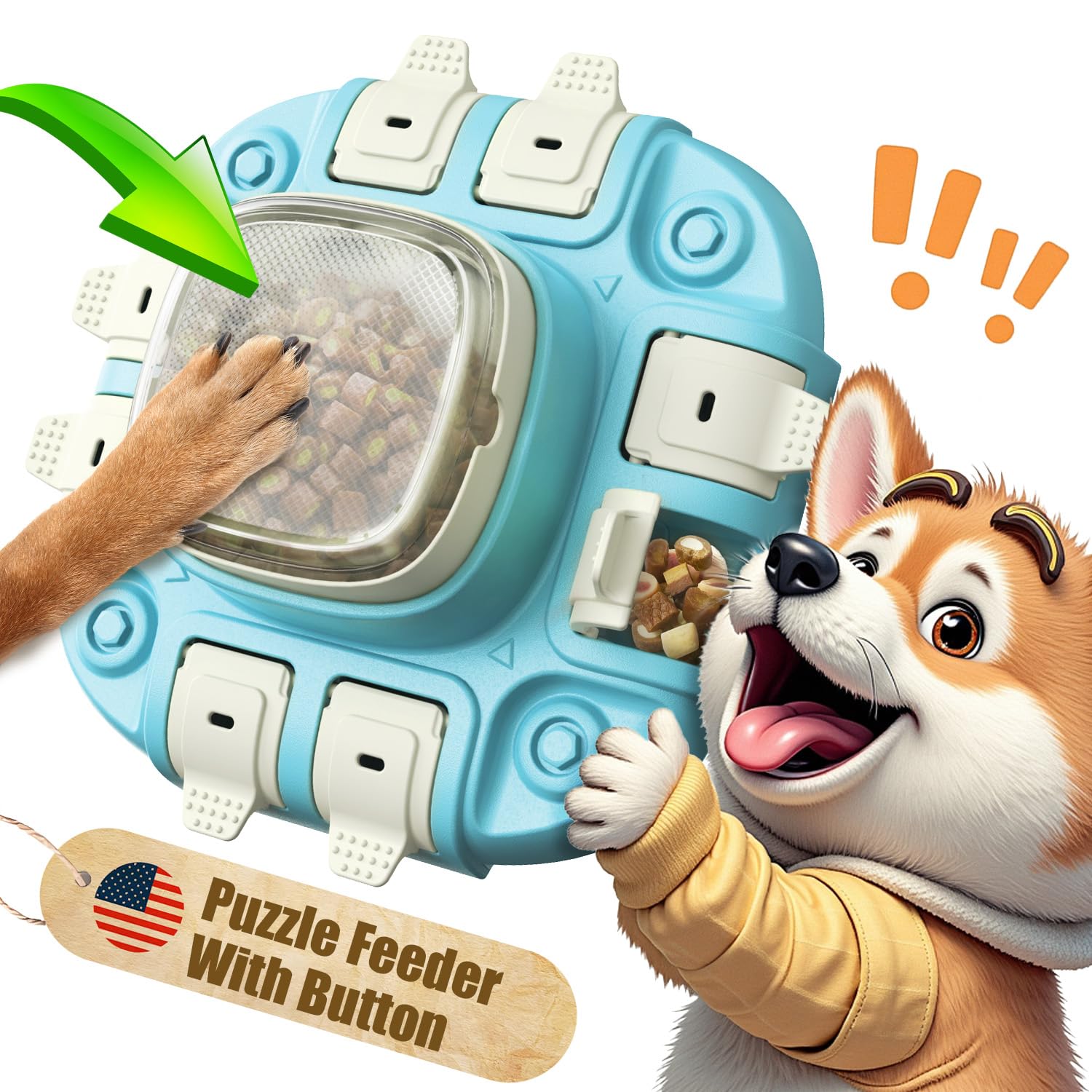 Dog Puzzle Toy - Puzzle Toys for Dogs 2 Levels, Dog Treat Puzzles Toys for IQ Training & Brain Stimulation, Slow Feeder as Gifts for Puppies, Cats, Dogs