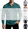 Polo waffle para hombre con bolsillo en el pecho, manga larga térmica, pullover 7