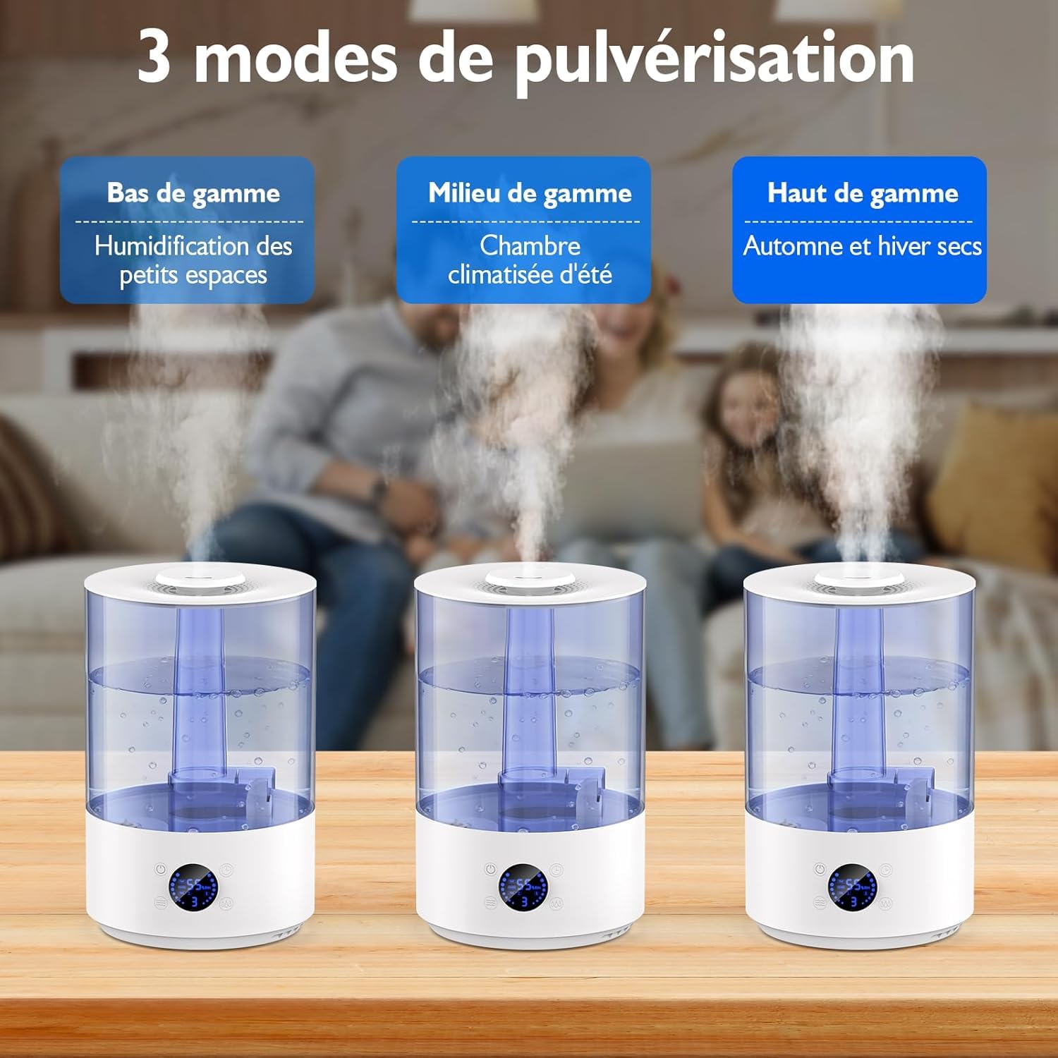Humidificador de Aire para Bebés de 7,8 L,Llenado Superior con vapor frío,3 Modos de Pulverización,Humidificador Silencioso de 20 dB,Adecuado para Salas de Estar y Dormitorios