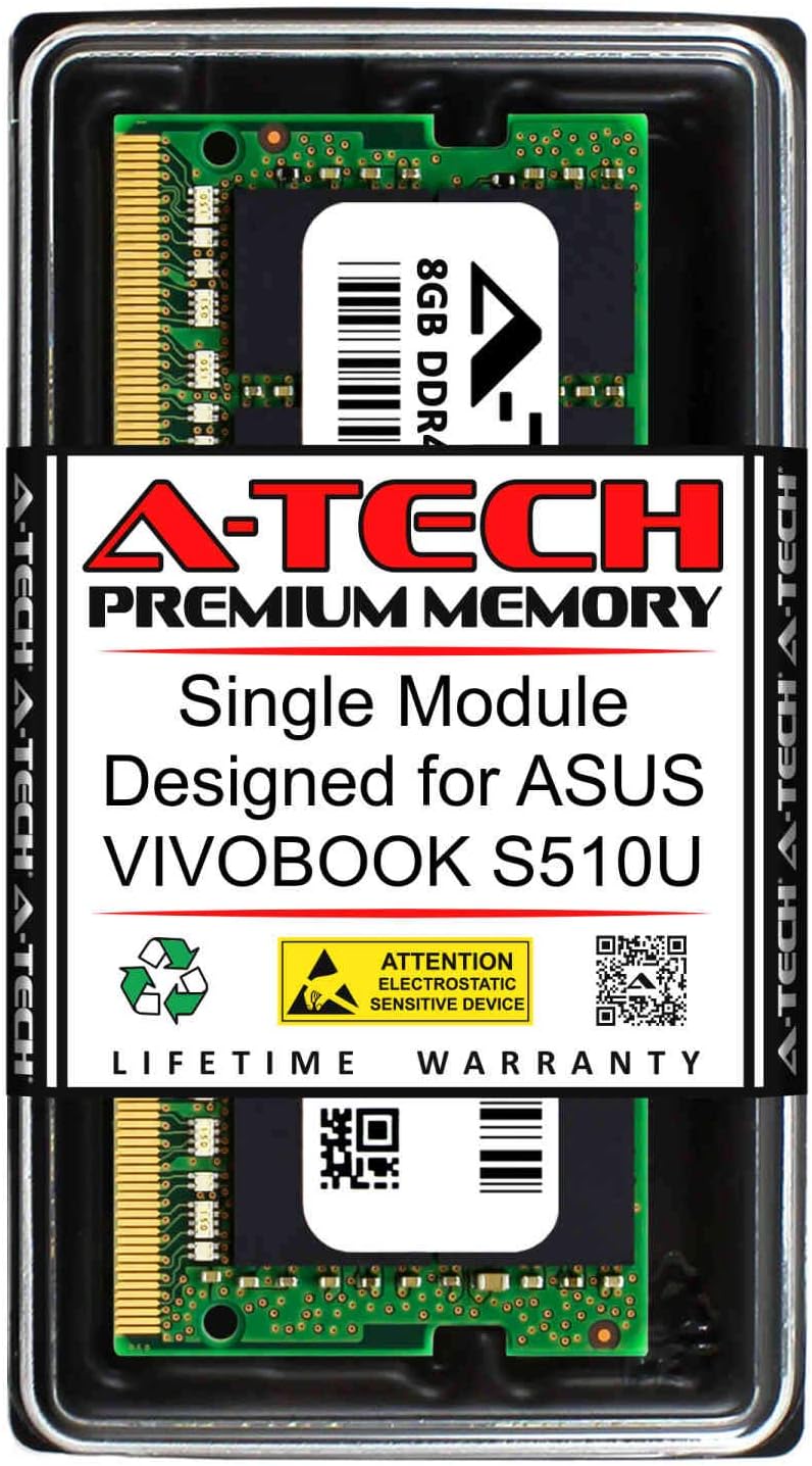 A-Tech 8GB RAM for ASUS VIVOBOOK S510U | DDR4 2400MHz SODIMM PC4-19200 260-Pin Non-ECC Memory Upgrade Module