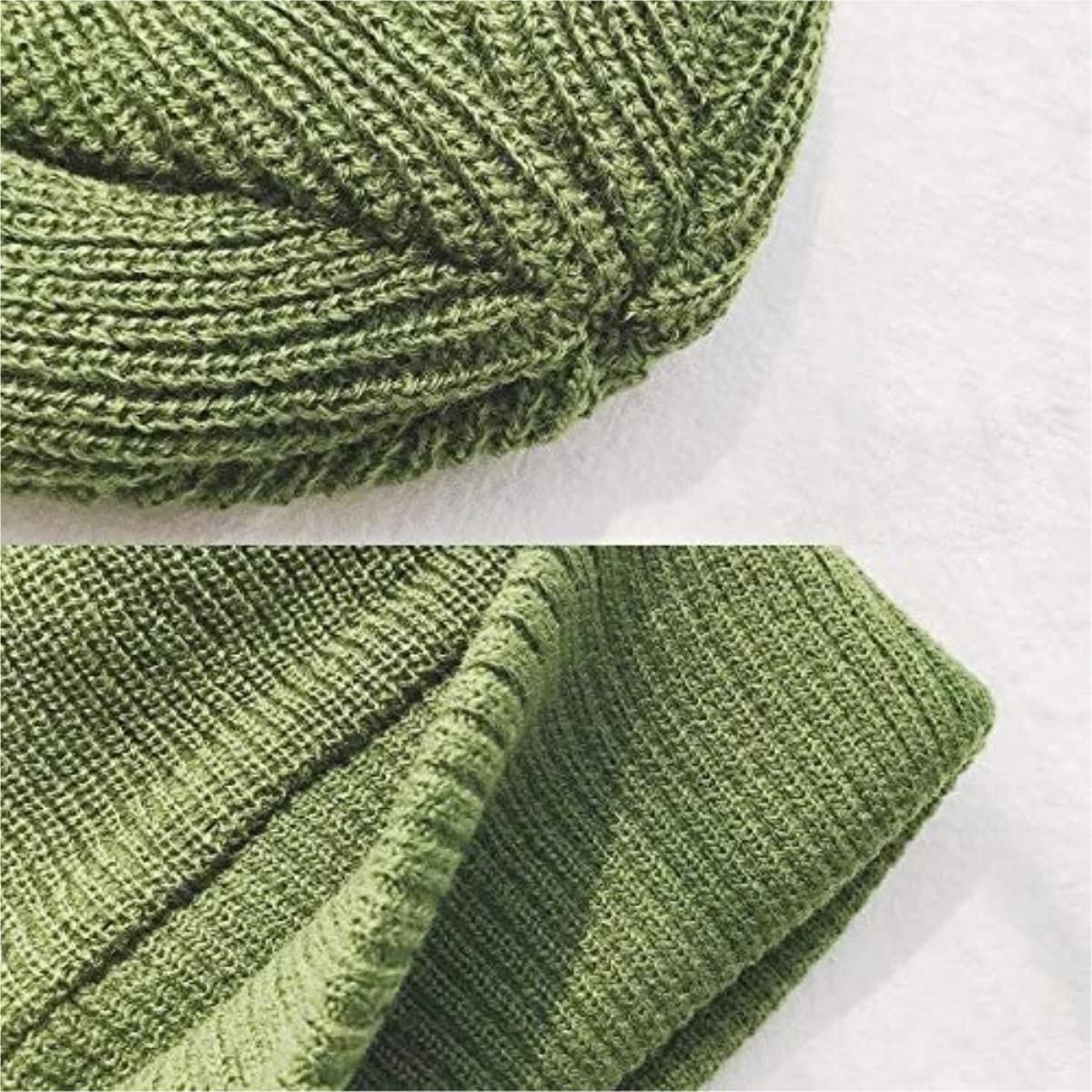 Gorro de Lana de Invierno cálido Verde para Mujeres y Hombres, Suave, para esquí, clásico (Talla única)