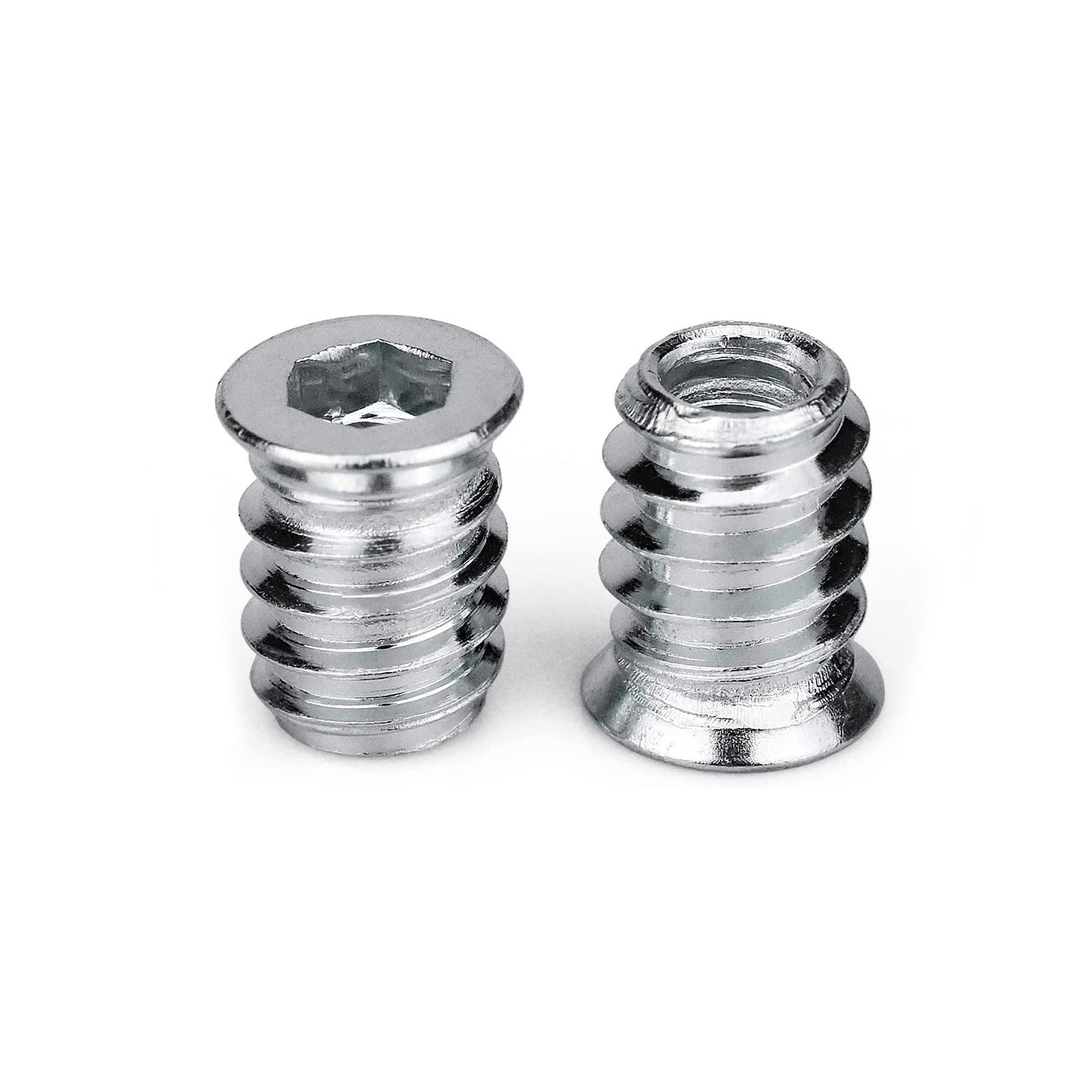 DOJA Industrial | Boccole Filettate per Legno | 40 Pezzi | 8 x 15 mm | Inserti Filettati | Rivetti Filettati Esagonali | Dadi esagonali in lega | Bussole Filettate | Inserti a Legna | Per Compensato