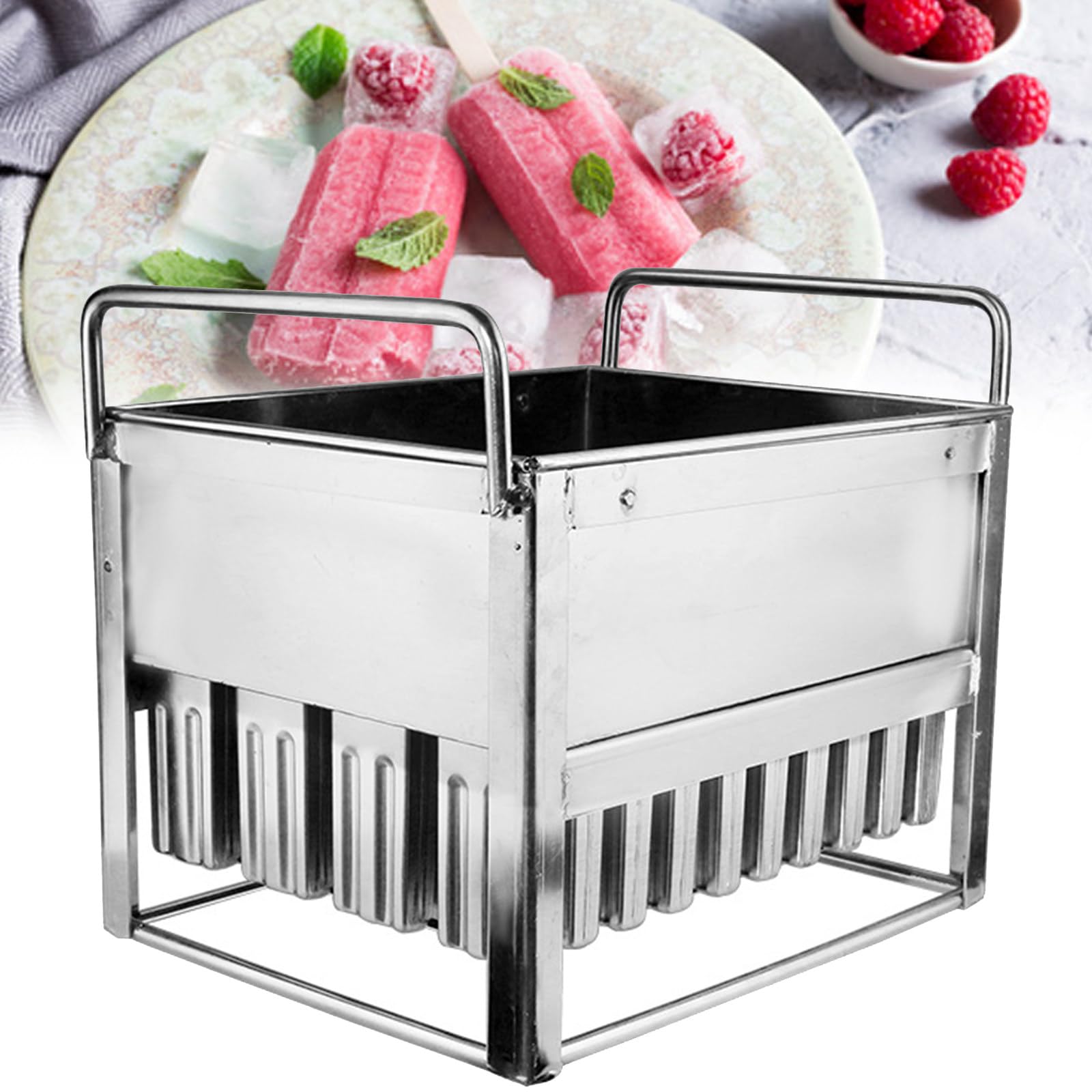 Stampo per ghiaccioli in acciaio inox con 40 scanalature, perfetto per gelati fatti in casa e commerciali, per gelati fai da te
