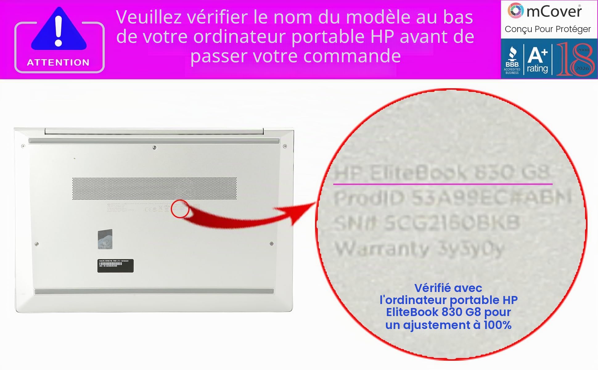 mCover Coque Compatible Uniquement avec HP EliteBook 830 G7/G8 (processeur Intel) 2020~2022 13,3" | Ordinateur Portable Windows EliteBook 835 G7/G8 (processeur AMD) (ne Convient Pas aux Autres