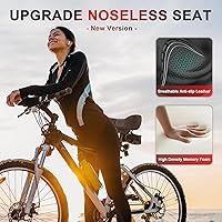 Vista 6 de BLUEWIND New Noseless Oversized Bike Seat, Wide Bicycle Saddle Novel Backrest Design for Electric Bike, Universal Fit Exercise Bike or Road