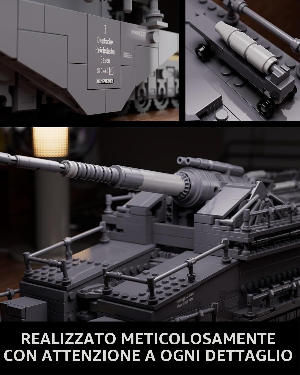 Nifeliz Dora Cannone ferroviario della 2° guerra mondiale da costruire, modellino da collezione dell’artiglieria pesante tedesca, kit da costruzione da 2355 pezzi, regalo per uomini adulti