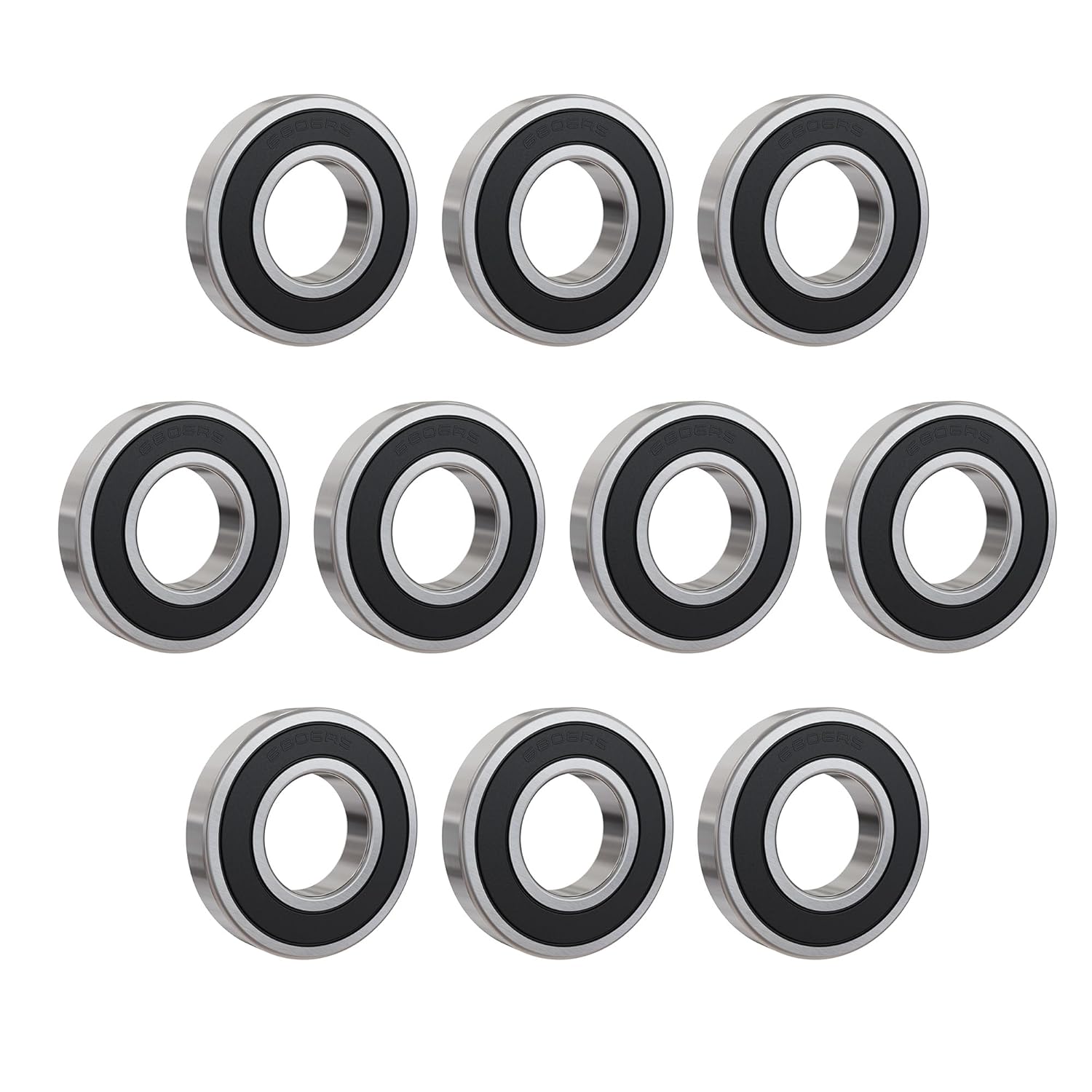 6806-2RS 10 PCS Deep Groove Ball Bearing 30×42×7mm Double Black Rubber Sealed Ball Bearing Chrome Steel P0 Z2 Bearing for Industrial Machine,Power Tools