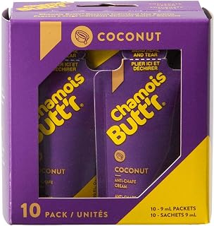 Chamois Butt'r Coconut Anti-Chafe Cream, 10-pack of 9mL packets