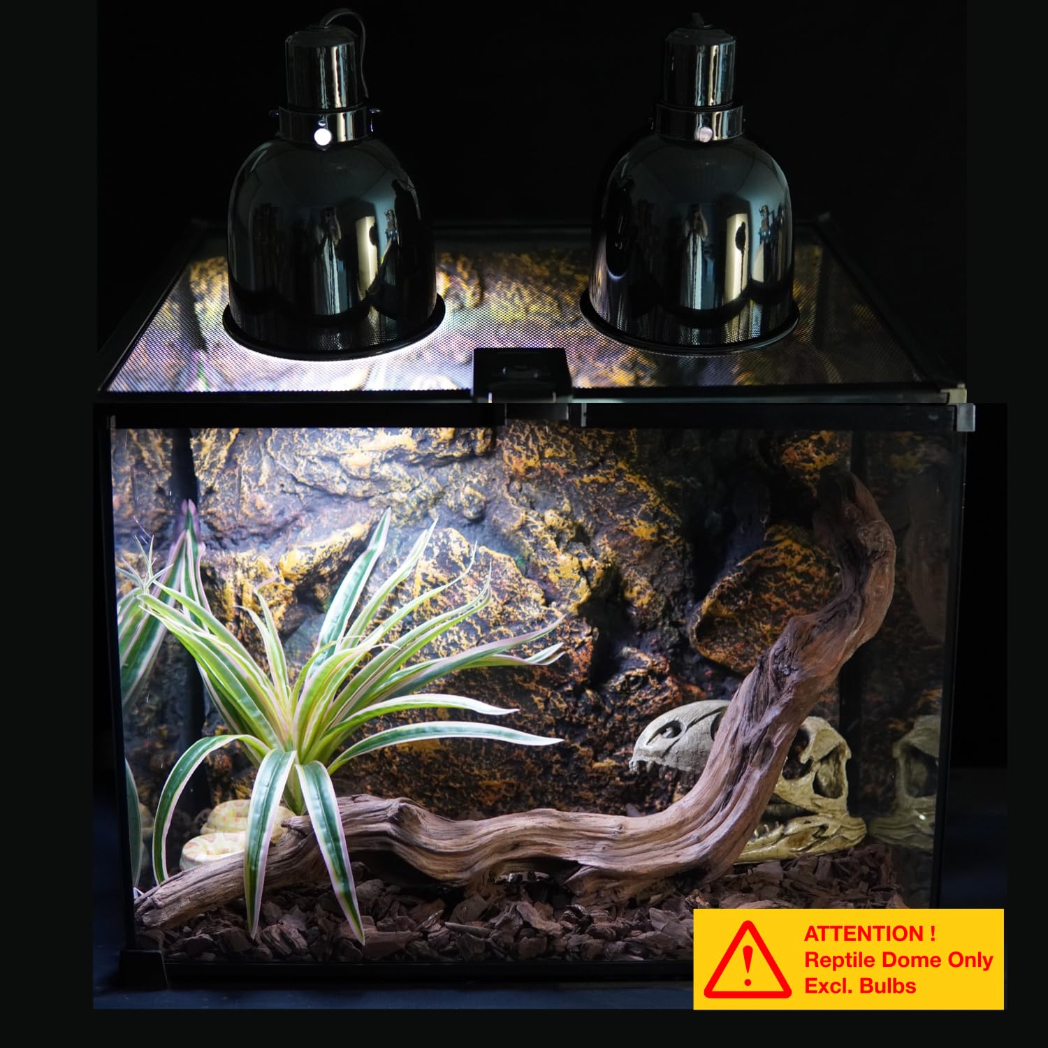 Reptile Light Fixture, 2-Pack 5.5'' Deep Dome for Reptile Light/Heat Lamp/UVB Light, Dual Heat Lamp Holder Fixtures - image 2