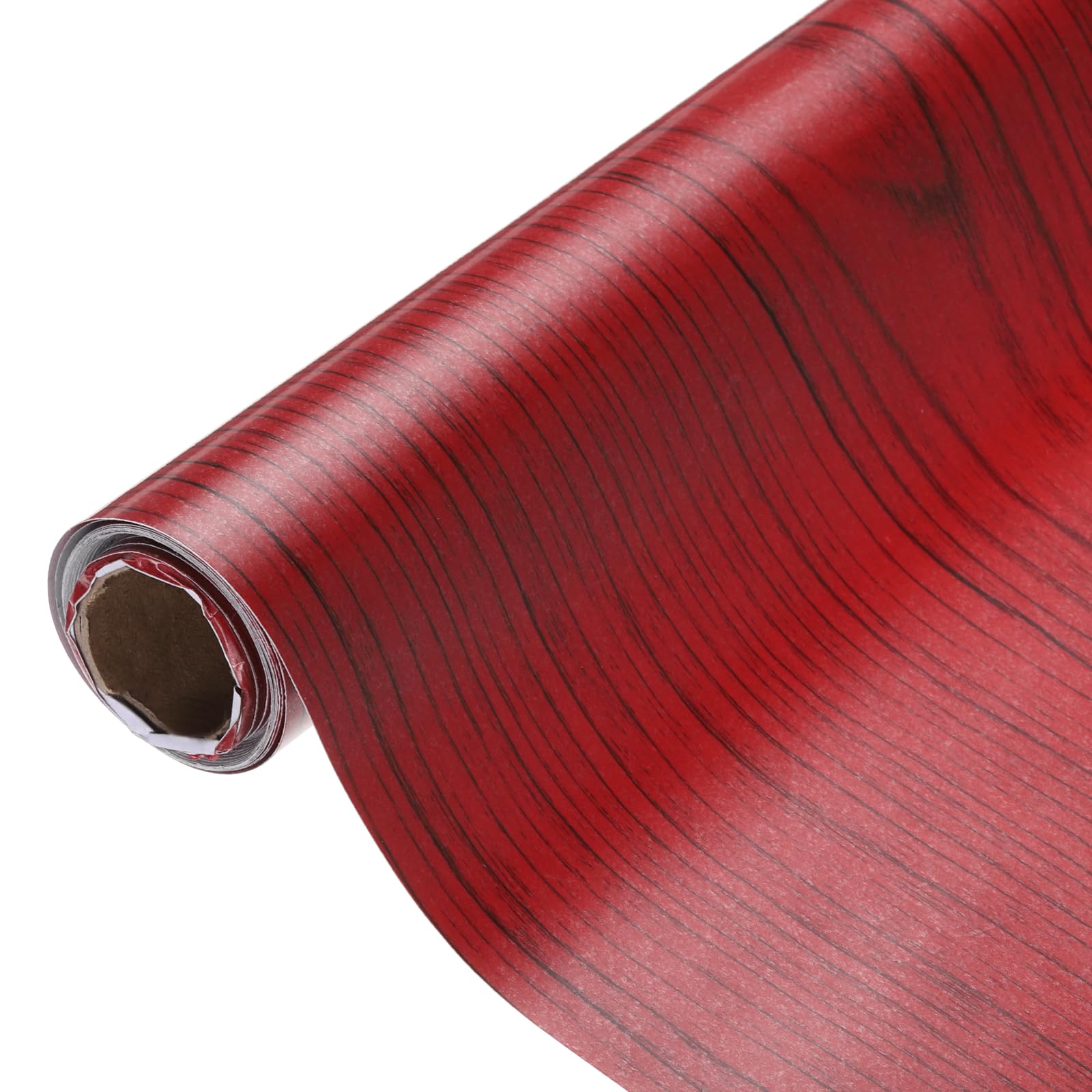 Papel de contacto de grano de madera rojo de 23.6x118 pulgadas autoadhesivo