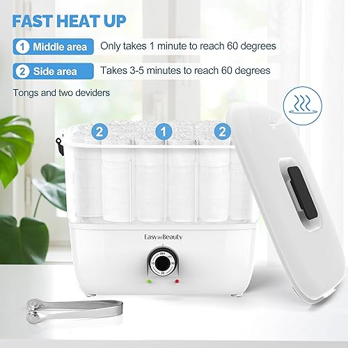 Miniatura 2 de EasyinBeauty Calentador de toallas calientes para tratamientos faciales, capacidad para 16 toallas pequeñas, vaporizador de toallas portátil de 5