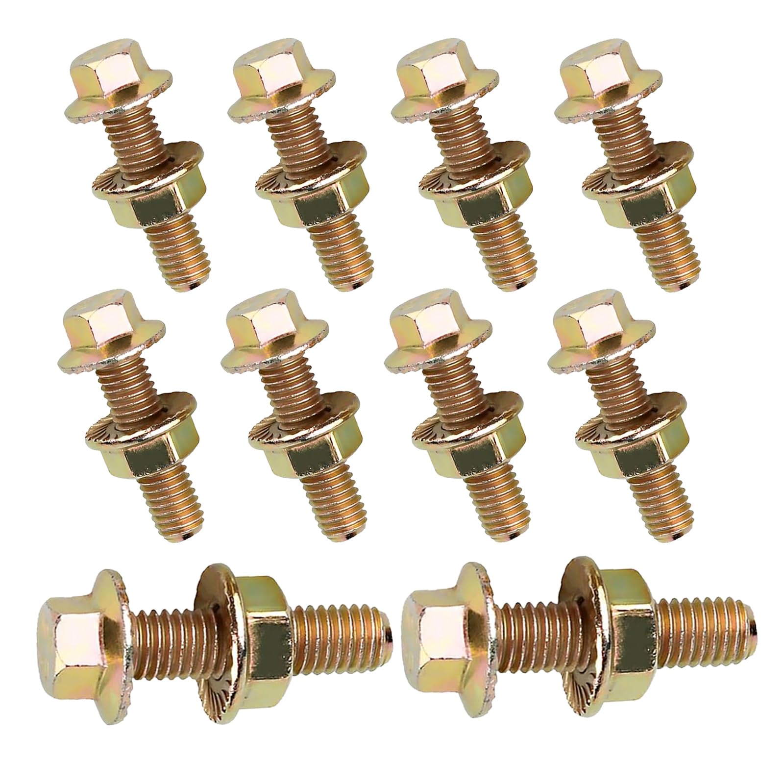 Pack of 10 Manifold Flange Bolts Hexagonal Bolt and Screw Set 0 7 x 1 45 Carbon Steel