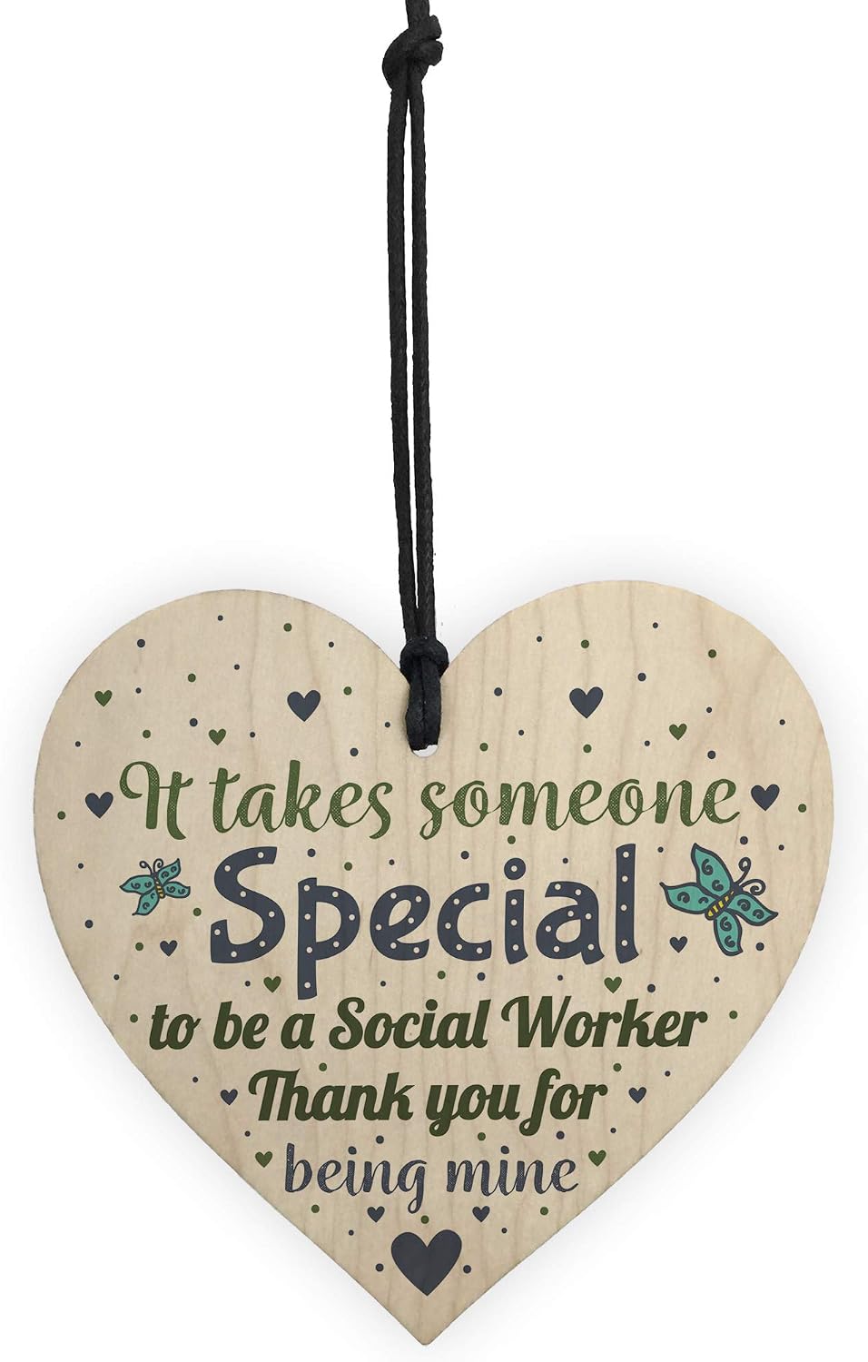 RED OCEAN Social Worker Gift Card Thank You Gifts Wooden Heart Novelty Birthday Christmas Keepsake