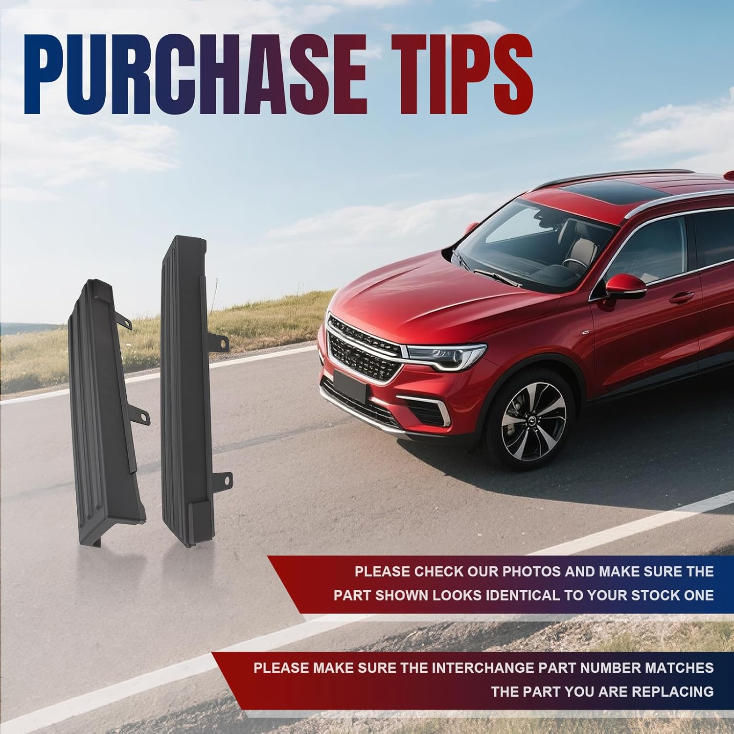 AUTOKAY Pack of 2 Black Tailgate Protector Molding Trim Pad Fits for Ford F150 F-150 2009-2014