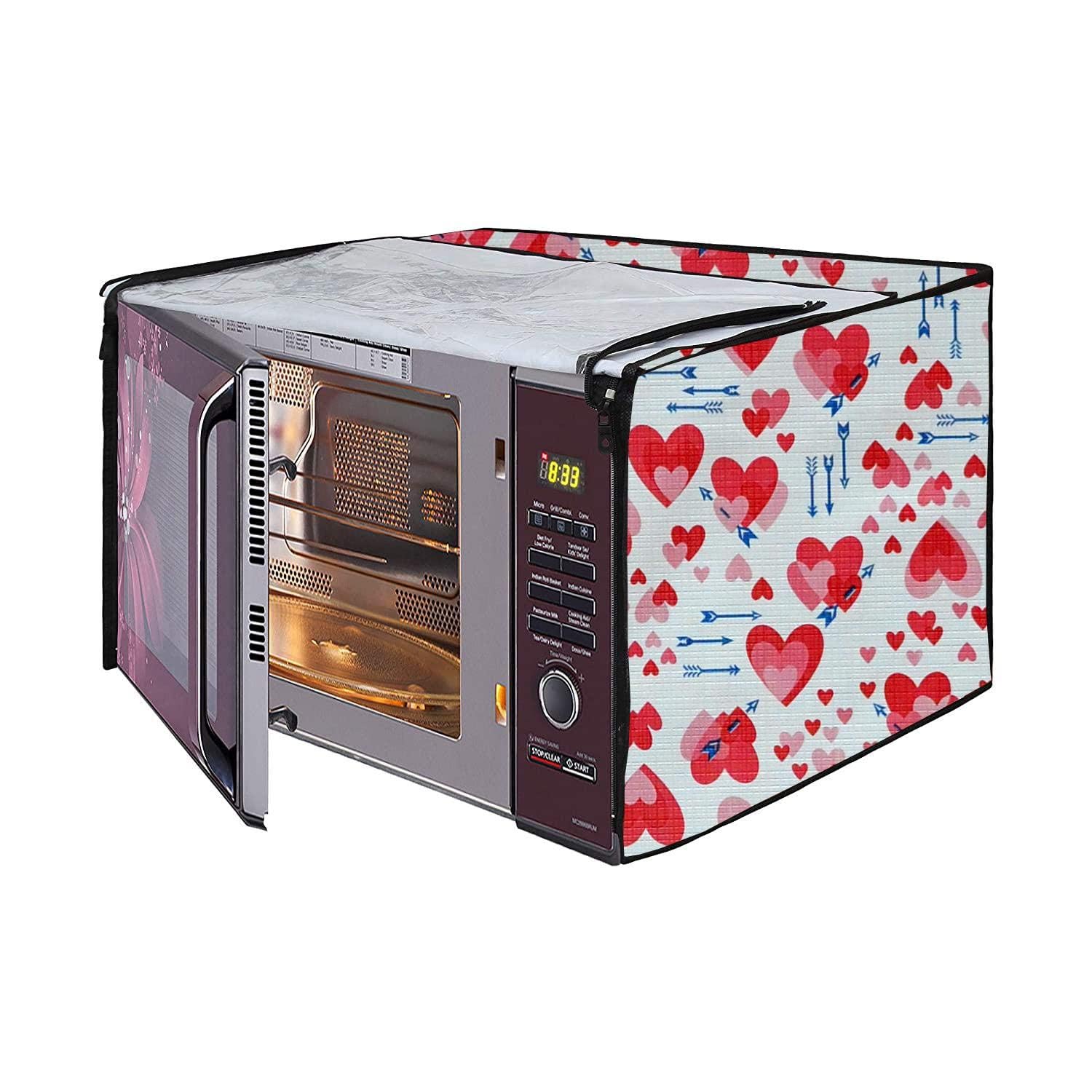 Microwave Oven Cover for LG 21 Litre Convection Waterproof & Dustproof PVC | Heat Resistant, Stainproof & Washable | Decorative Kitchen Appliance Cover (49 cm X 43 cm X 29 cm) pr7