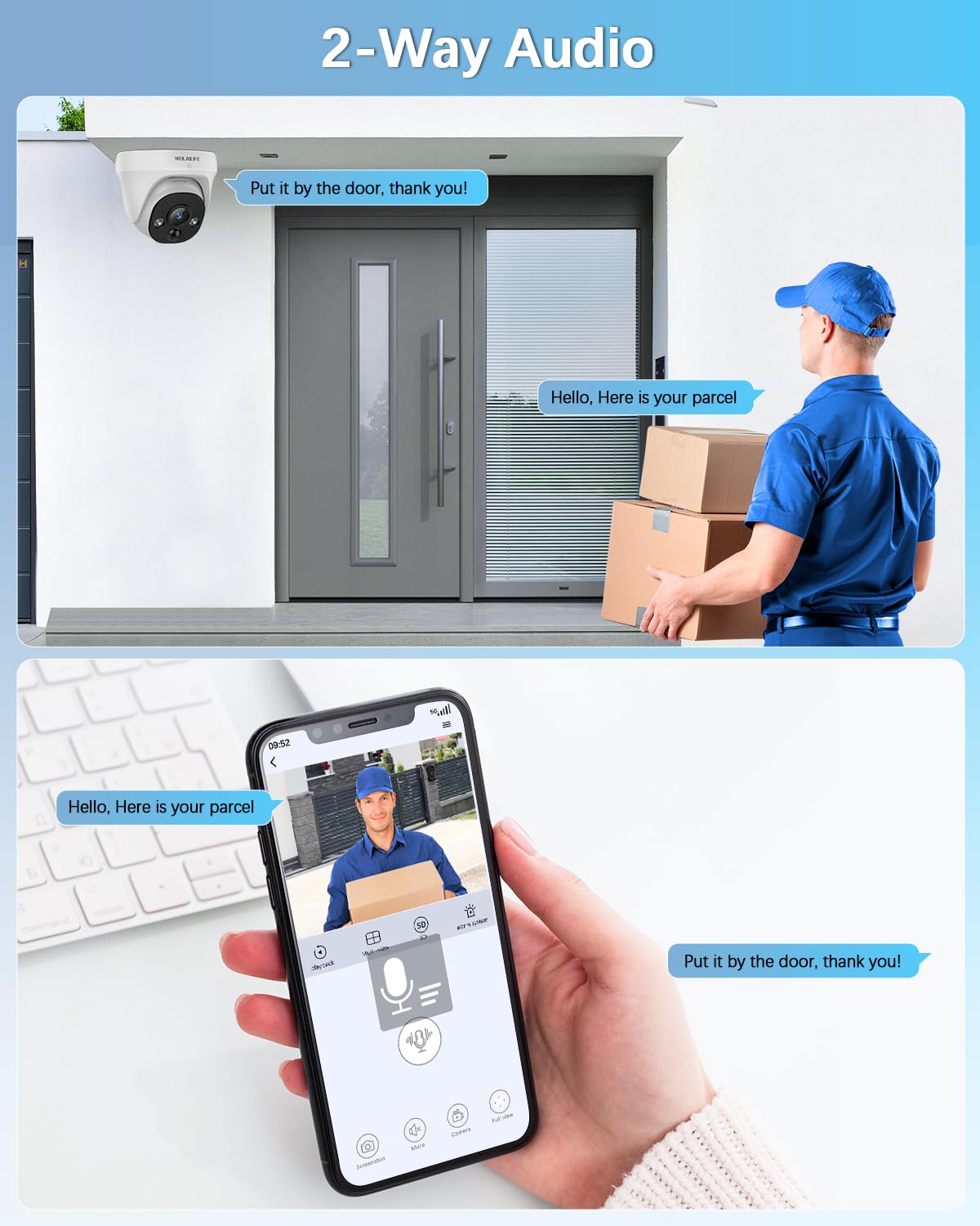 ?2-Way Audio & 130° Wide-Angle? Wired Dome Security Camera System, Outdoor POE IP Cameras, Home Video Surveillance Camera Systems