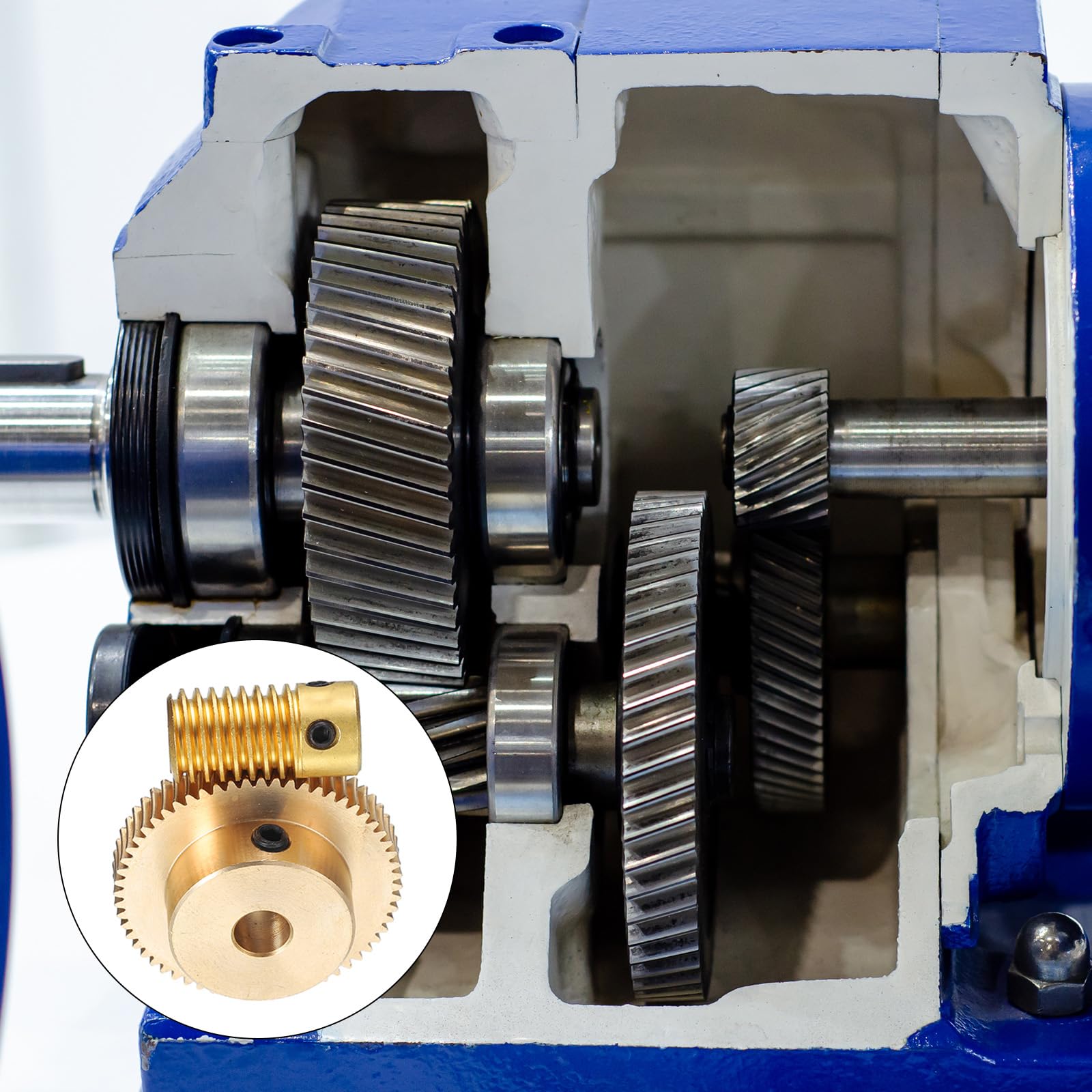 QUARKZMAN Set Ingranaggi a Vite senza Fine - Modulo 0,5 Rapporto Riduzione 60:1 Dia Foro Albero Ingranaggio 3mm e Dia Foro Ruota Ingranaggio 6mm Ruota Dentata 60T Ruote a Vite