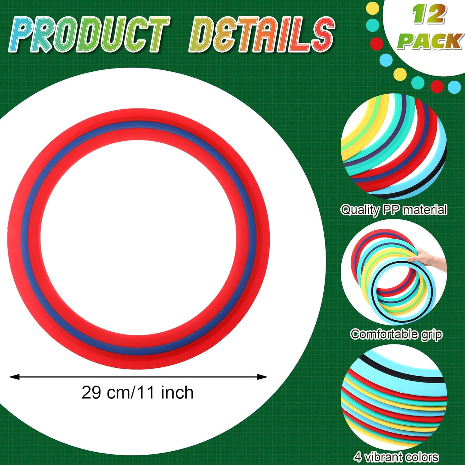 Seenelling Flying Disc 11 Inch Flying Ring Bulk for Backyard Beach Sport Outdoor Soft Discs for Beach Pool Backyard Camping Activities Sport Playing Toss Gifts