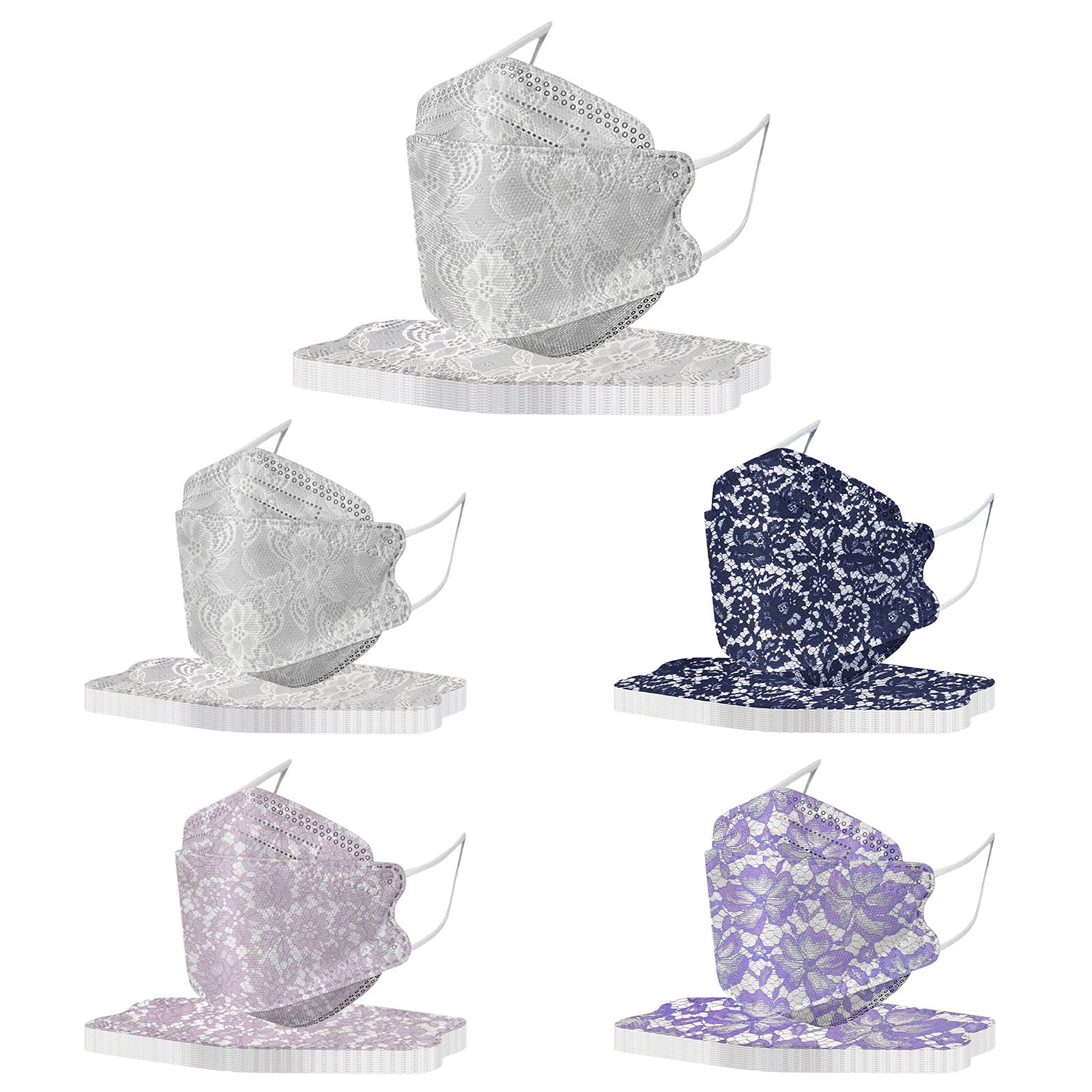 50 Stück Unisex Fischform_Mundschutz 4 Lagige Schutz_Maske, Drucken Mund_und_Nasenschutz Staubdicht Atmungsaktiv Multifunktionstuch Halstuch Gesichts Bedeckung Half Face Bandana