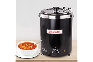 6Qt Stainless Steel Soup Warmer Commercial Soup Kettle with Hinged Lid