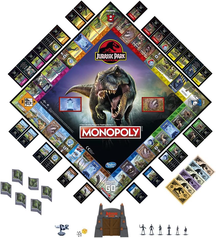 Hasbro Gaming Monopoly: Jurassic Park Edition Board Game for 2-8 Players Aged 8 and Up