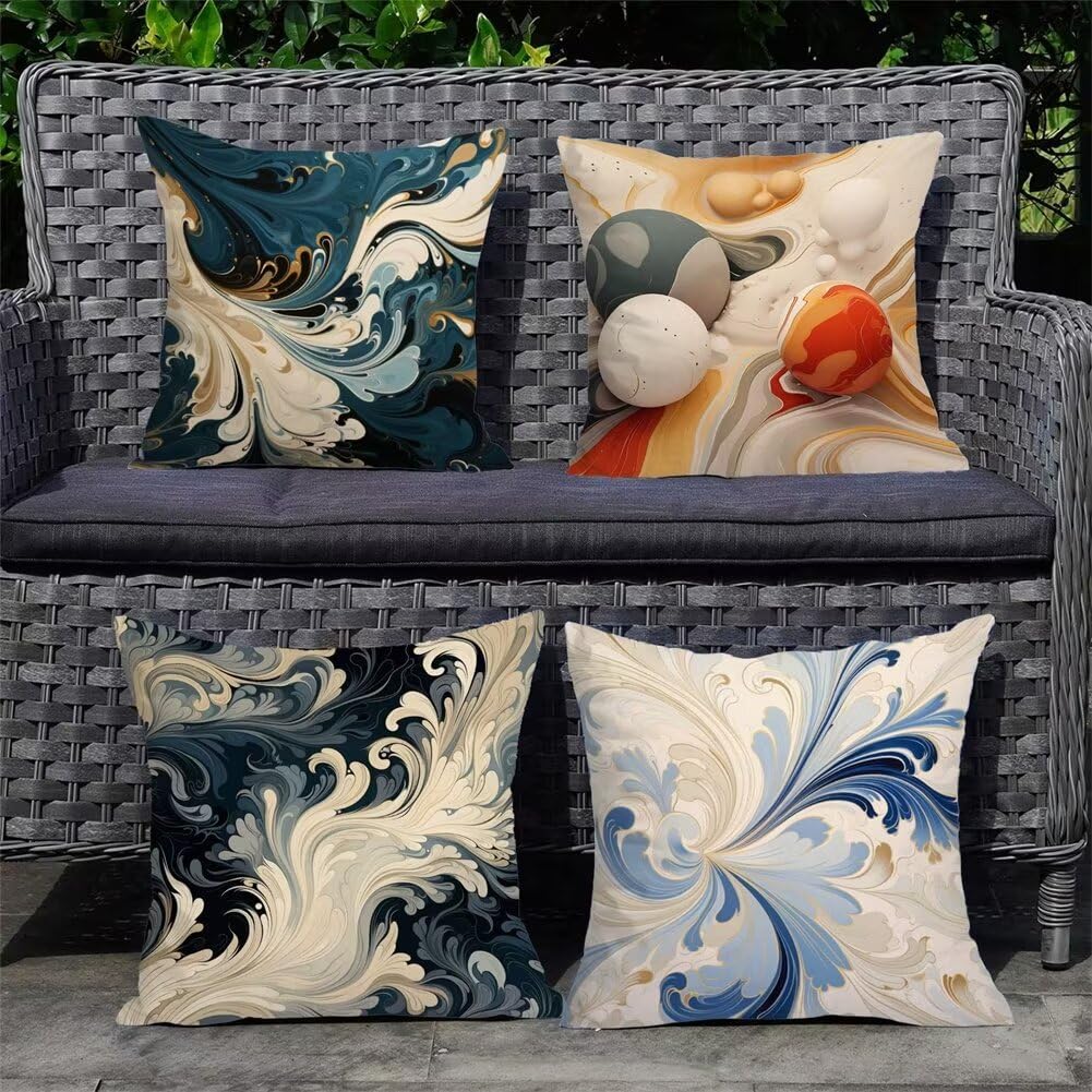 レトロ 中国シルク 丸イエロー 刺繍風景画 デザイン クッションカバー8