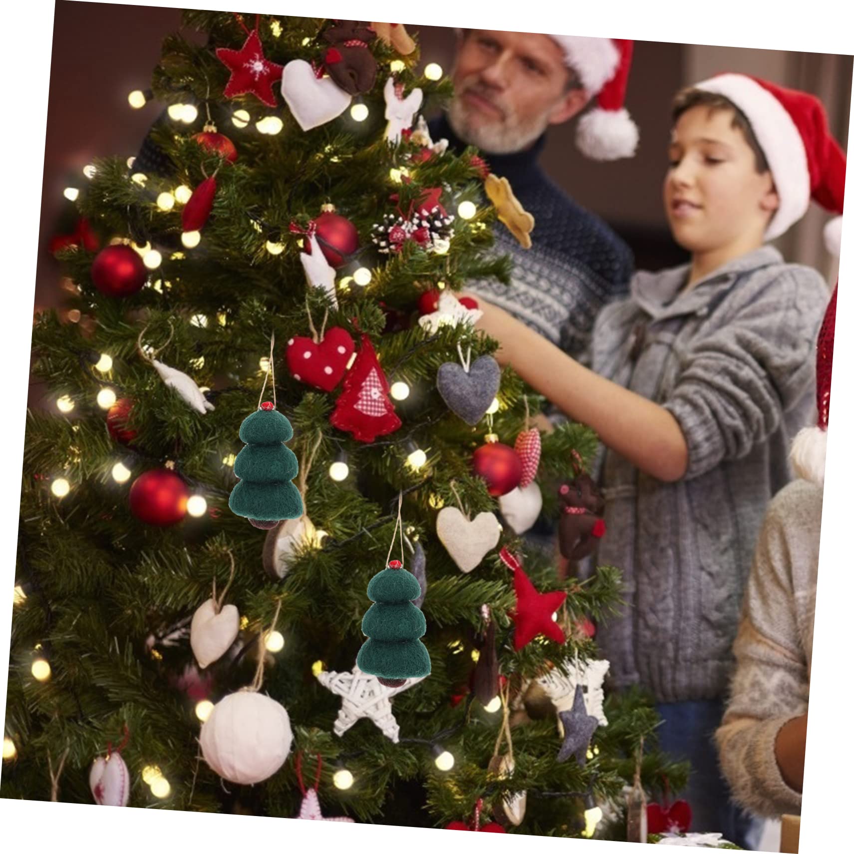 Ciieeo 15piezas Adornos Colgantes De Fieltro De Lana para Navidad Juego De para Árbol y para Decoración De Puertas y