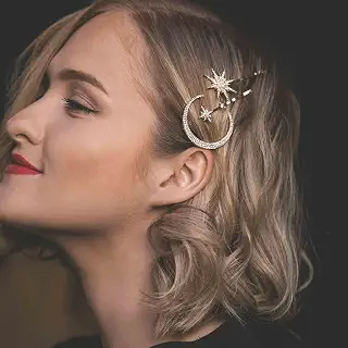 Matomtak 星 月 ヘアクリップ 3本 おしゃれ ラインストーン ヘアピン ゴールド スリーピン ぱっちん留め 前髪 ヘアクリップ ヘアピン | 可愛い レディース ヘアクリップ 髪留め ヘアアクセサリー 結婚式 纪念日 卒業式 謝恩会 成人式