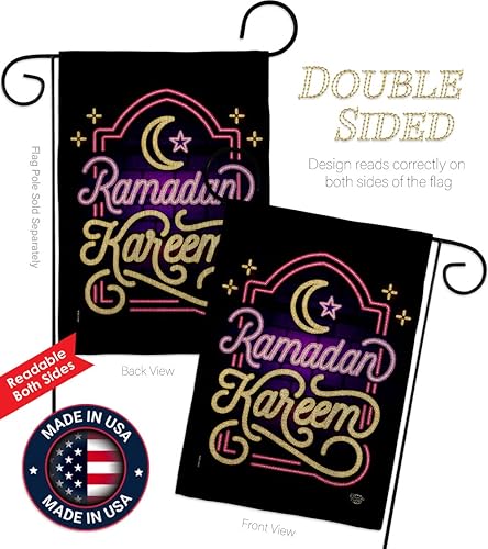Miniatura 3 de Lightful Ramadan Kareem - Bandera de arpillera para jardín, juego de colgar en la pared, religiosos, musulmanes, iftars, oraciones cristianas, mes