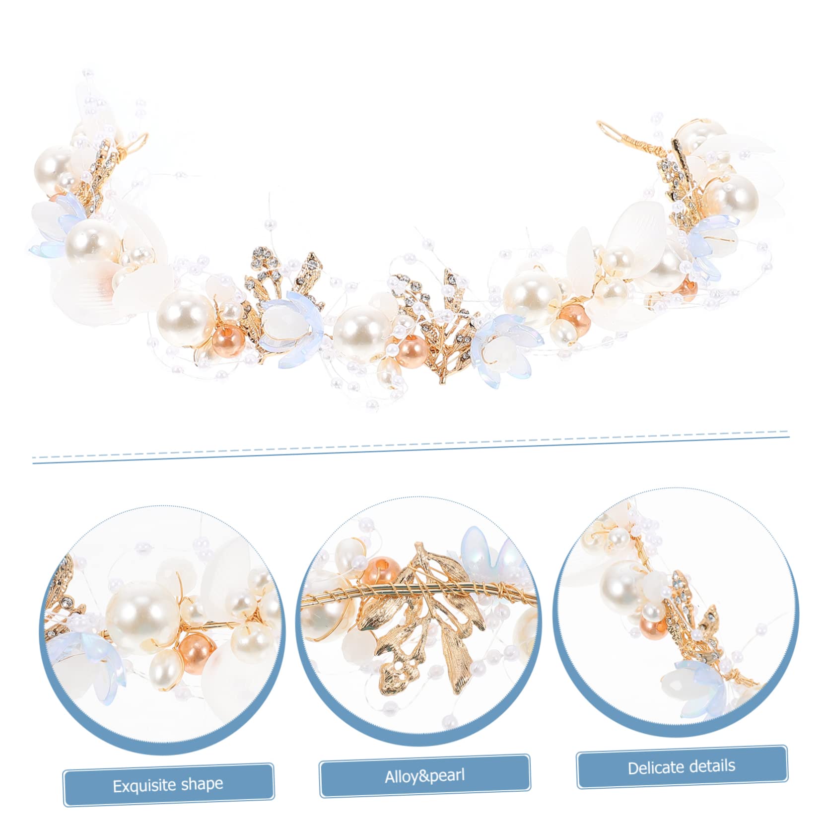 MAGICLULU 4 Piezas diadema flores diadema decorativa velos para novias decoración fiesta trajes niña tiara diadema Tocado mujer manual flor Mosaico ropa
