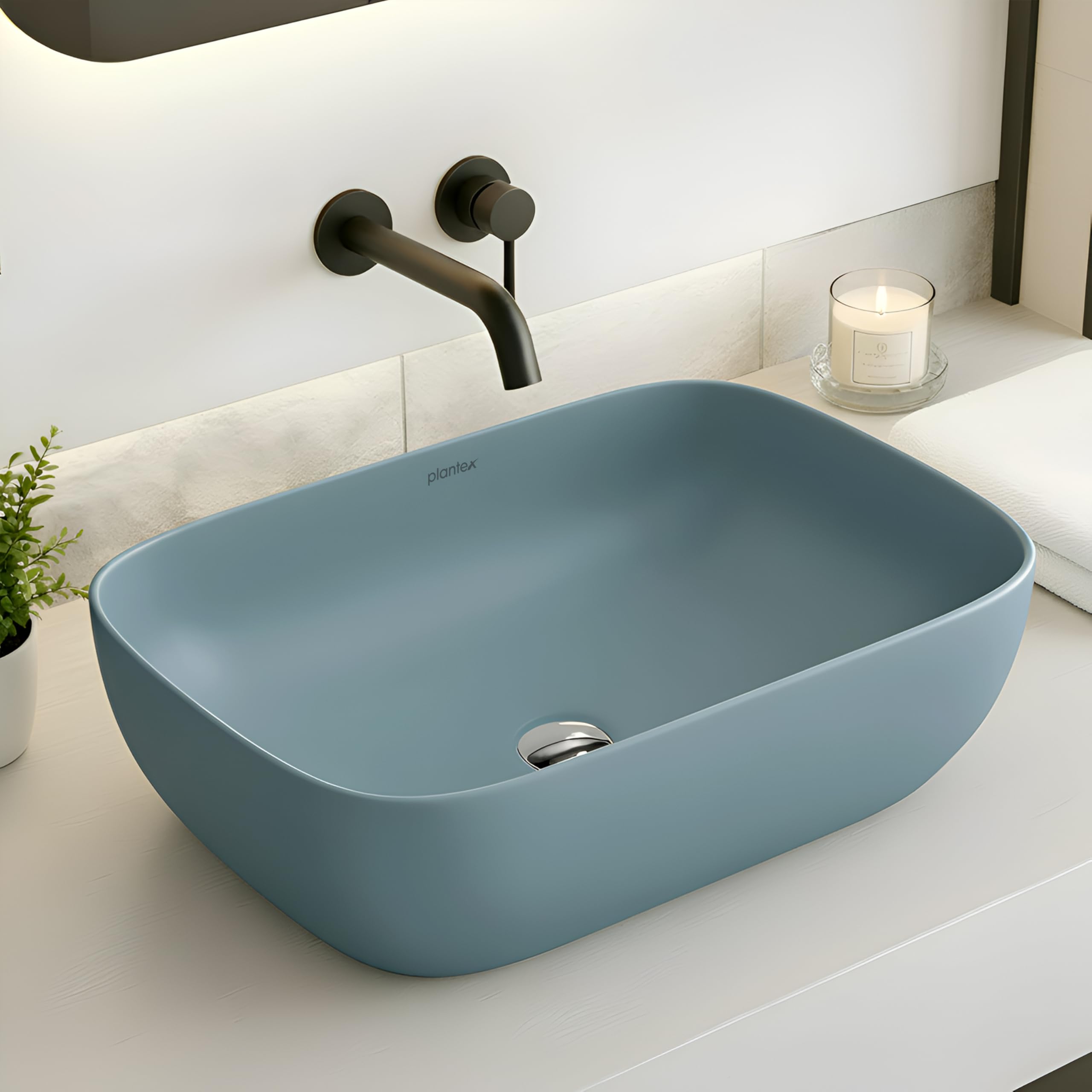 Plantex Ceramic Wash Basin - Cloud Grey -10