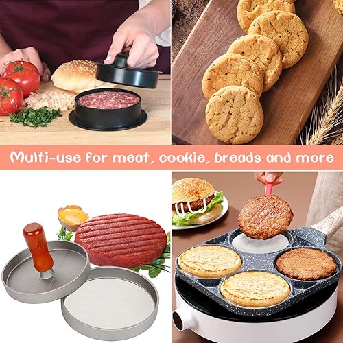 Miniatura 6 de Rondas de papel para hamburguesa para prensa de hamburguesas de 44.5 pulgadas, 200 piezas de 4.5 pulgadas, hojas de papel de hamburguesa para