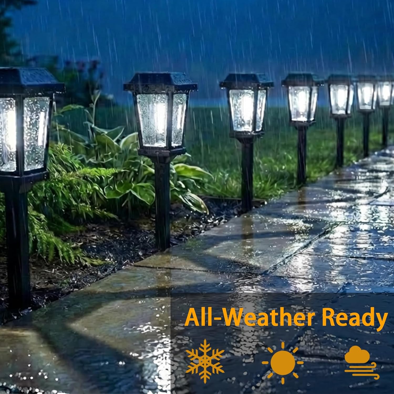 10 Pack Solar Pathway Lights Outdoor, Auto On/Off LED Solar Garden Lights, Decorative Landscape Lighting for Path Yard Walkway Driveway