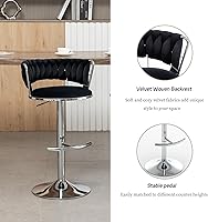 Vista 16 de Gold Velvet Bar Stools Set of 4, Counter Height Barstools with Low Back, Swivel Bar Stool for Kitchen Island, Pub (Grey)