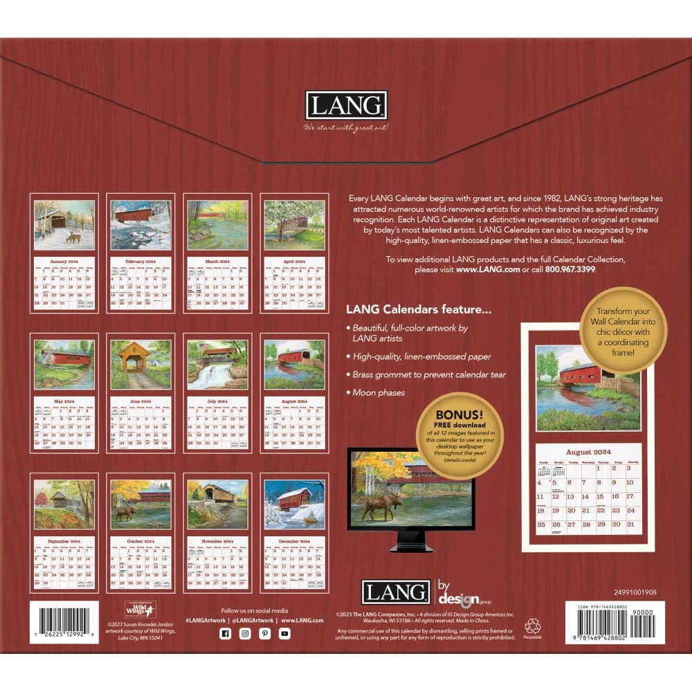 LANG Covered Bridge 2024 Wandkalender (24991001908)