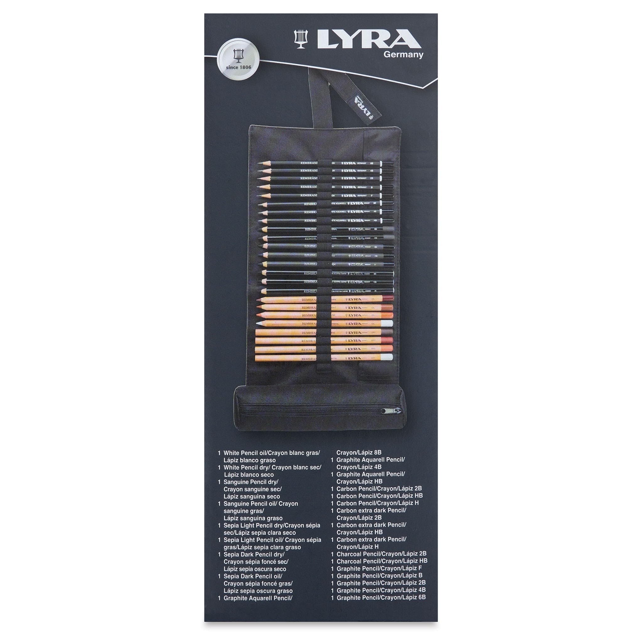 LYRA Rembrandt Art Specials Skizzenrolle 24 sortierte Farben | Fine Art, Nylon-Stifterolle, kleine Zubehörtasche