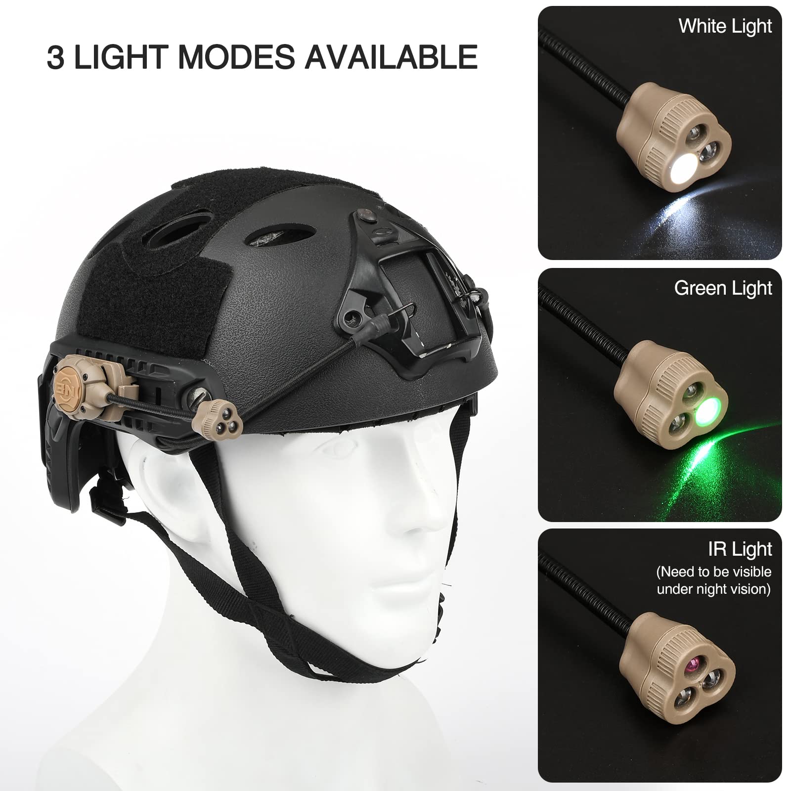 Amazon.co.jp: rdzzwxw タクティカルヘルメットライト ホワイト