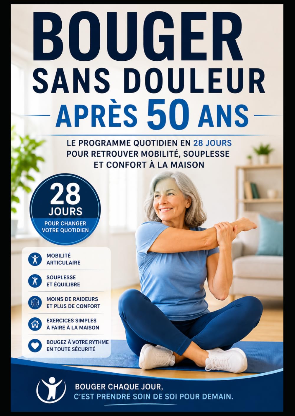 Bouger Sans Douleur Après 50 Ans: Le Programme Quotidien En 28 Jours Pour Retrouver Mobilité, Souplesse Et Confort À La Maison