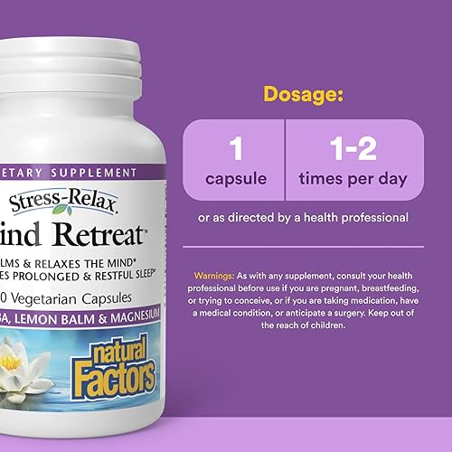 Miniatura 3 de Natural Factors Estrés-Relax, Retiro Mental, 60 Cápsulas Vegetarianas