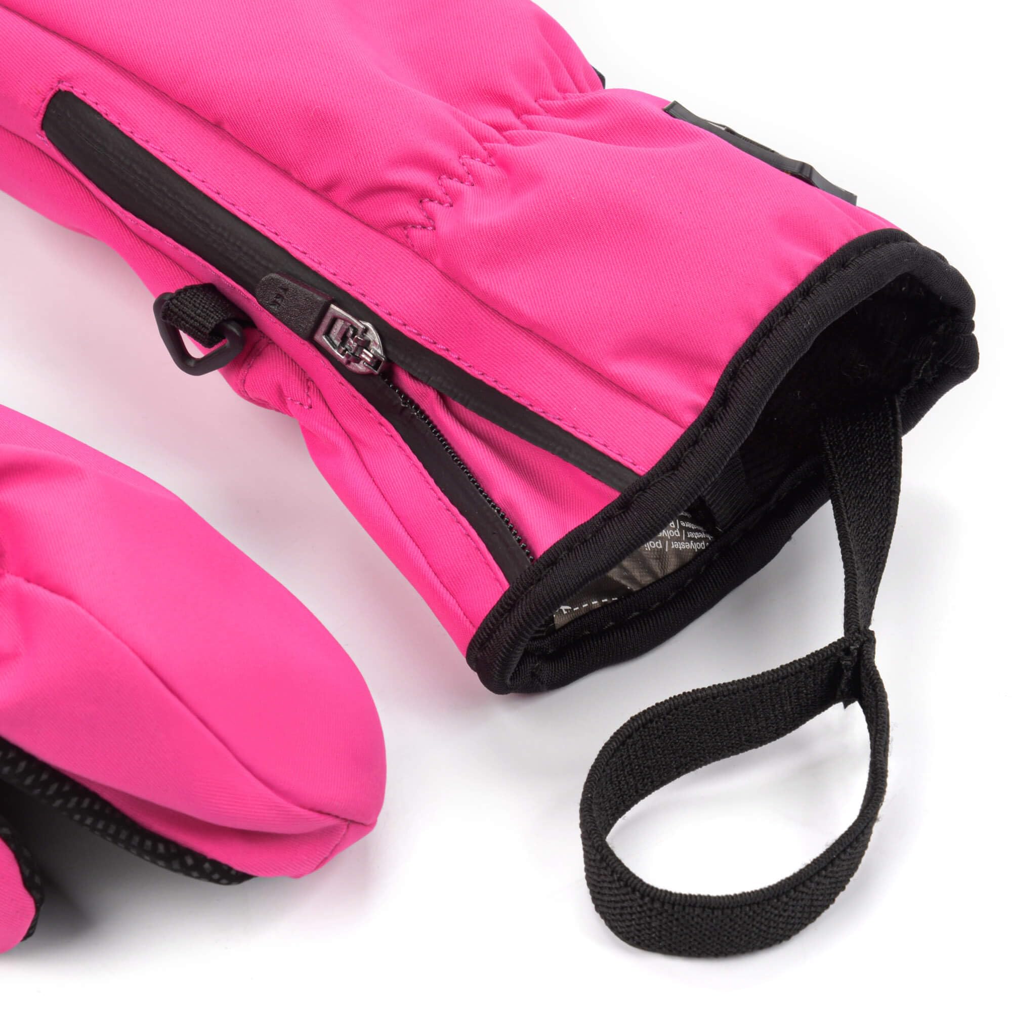 meteor Gants de Ski Enfant Fille Juna, Gants Hiver imperméables Rose Noir, Chauds et Confortables, Tailles XXS XS S