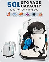 Vista 2 de OutdoorMaster Bolsa para botas de esquí de 50 l - Mochila de viaje para botas de esquí y snowboard con compartimento para casco Exterior e