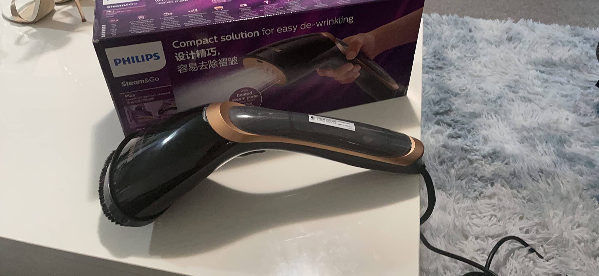 Philips Handheld Garment Steamer, Steam&Go Plus, 1300W, Horizontal