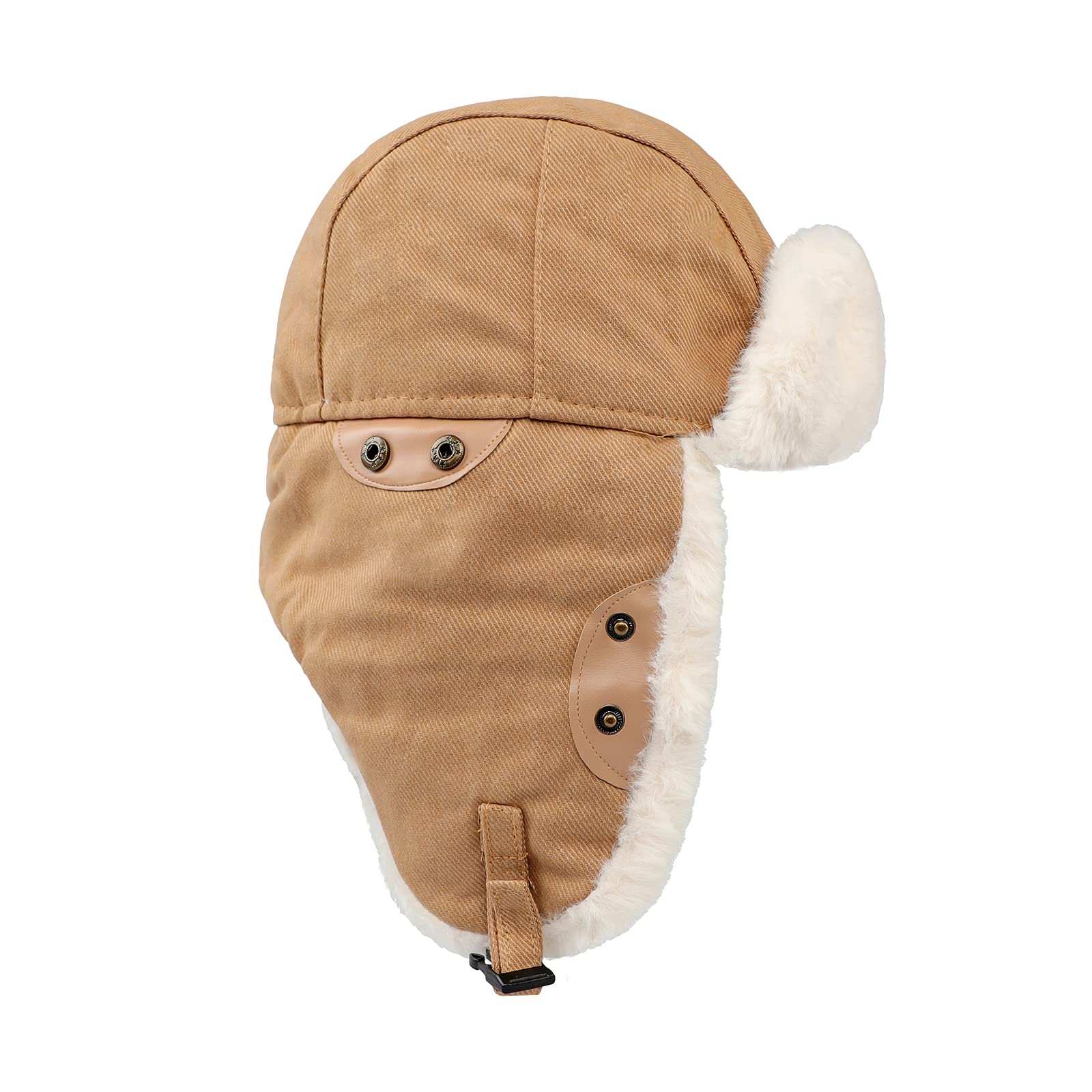 OhMill Bonnet Aviateur Femme Chapka d'aviateur avec Oreillettes Chapeau Chaud en Coton Chapeau de Trappeur Coup-Vent d'hiver Bonnet Épaise pour Alpinisme Ski Cyclisme