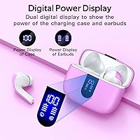 Vista 2 de TAGRY Auriculares Bluetooth Verdaderamente Inalámbricos Auriculares 60H Reproducción Pantalla LED de Energía Auriculares con Estuche de Carga