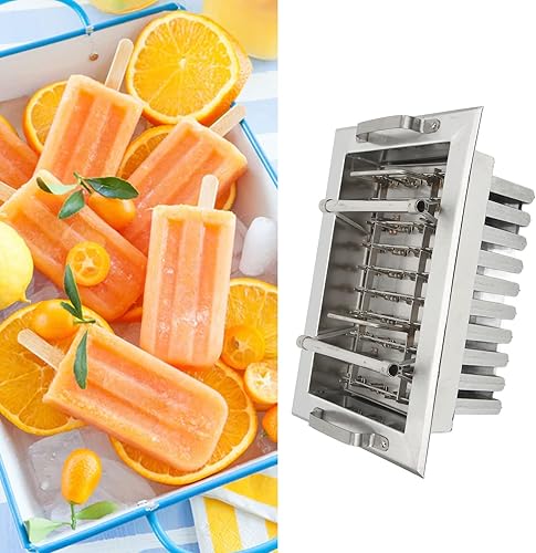Miniatura 4 de Molde de metal para paletas, molde comercial para paletas, 40 agujeros para palitos de acero inoxidable con soporte, molde para paletas de hielo,